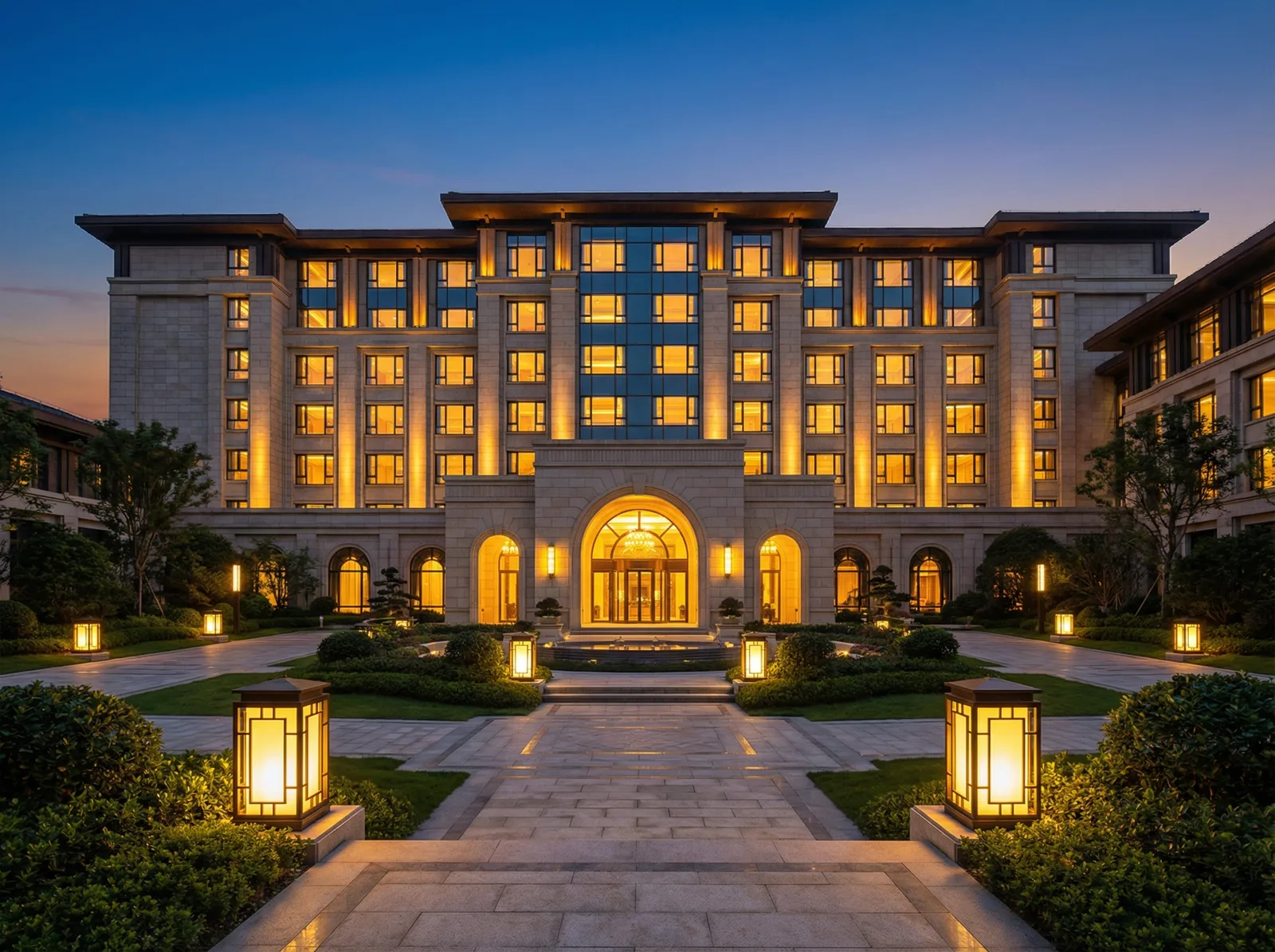 Визуализация фасада гостиницы с нейросетью RoomGPT