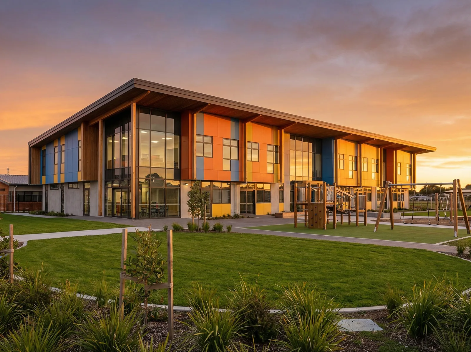 Визуализация фасада школы с нейросетью RoomGPT