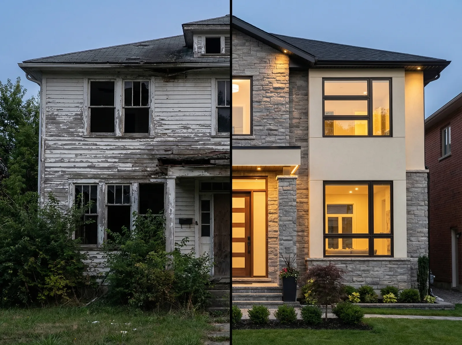 Визуализация фасада дома с нейросетью RoomGPT