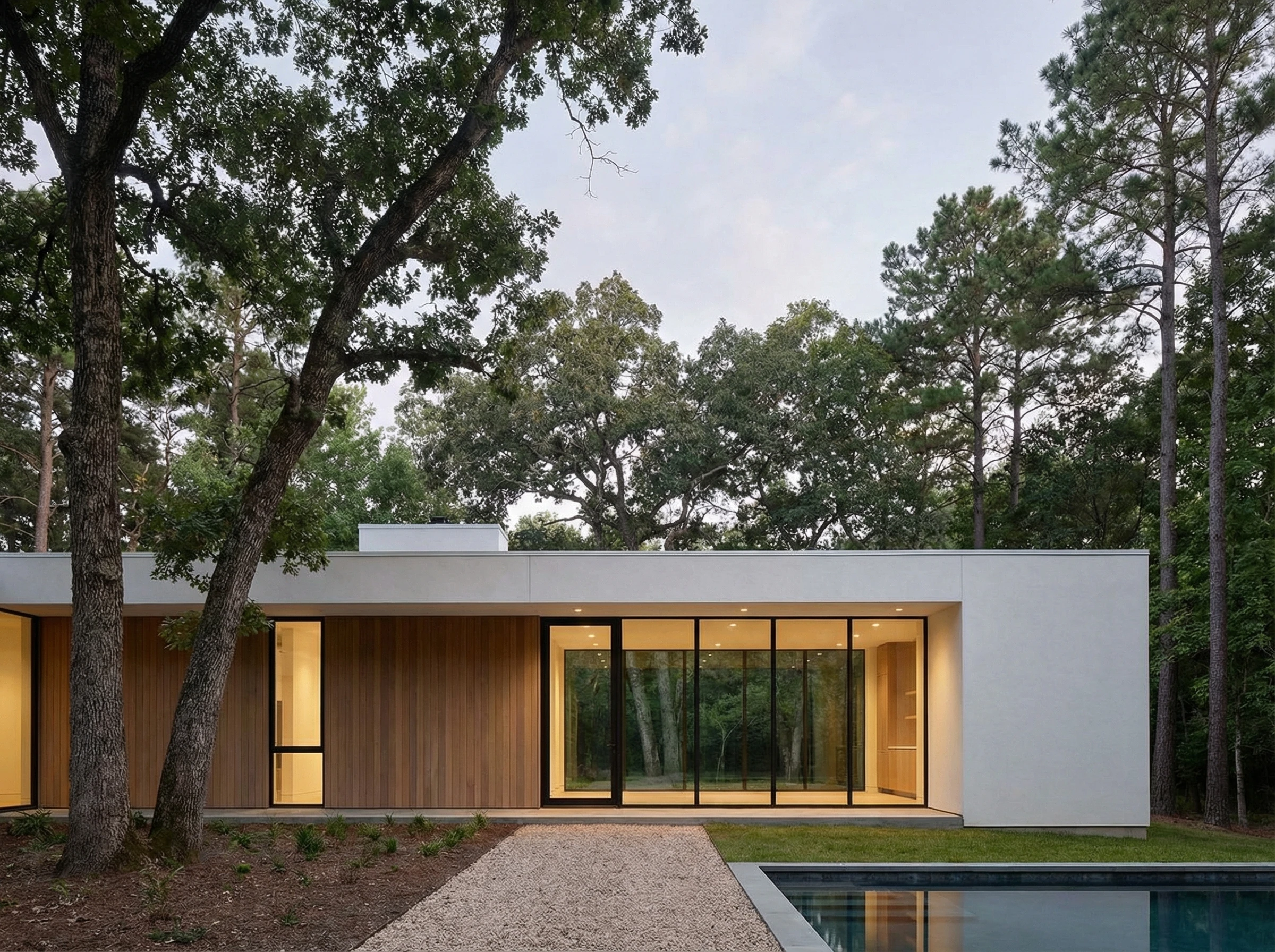 Красивый современный минималистичный фасад дома