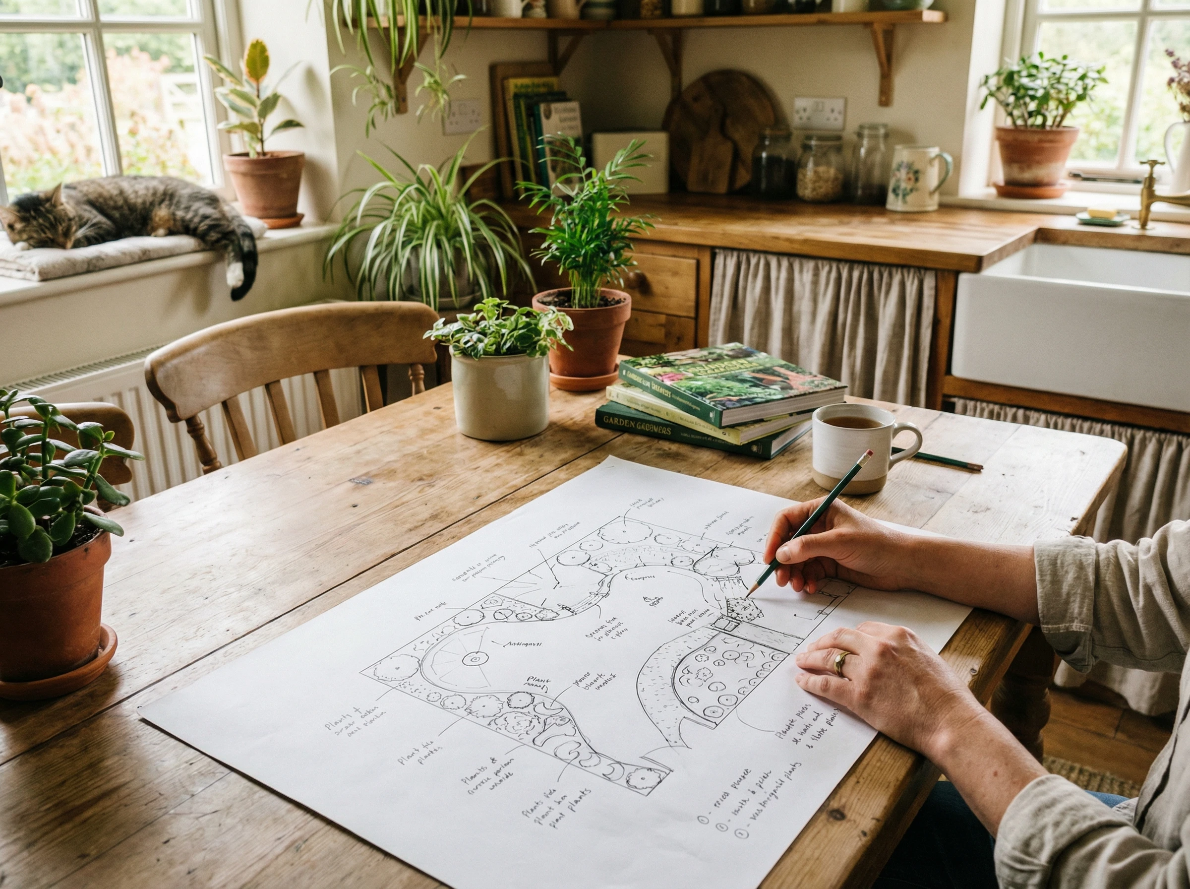 Планировка сада: ручная разметка на бумаге