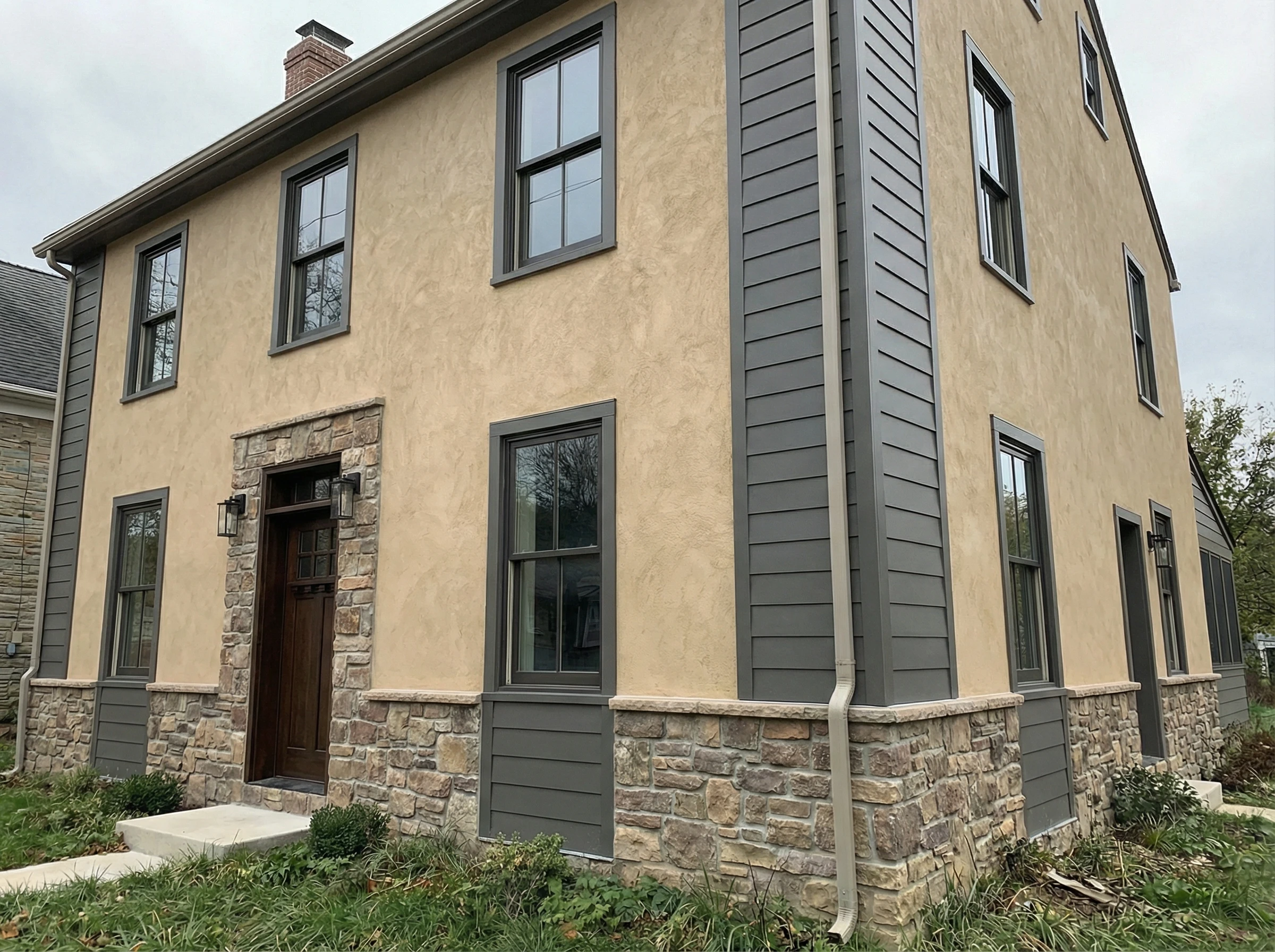 Дом после отделки фасада — визуализация с ИИ