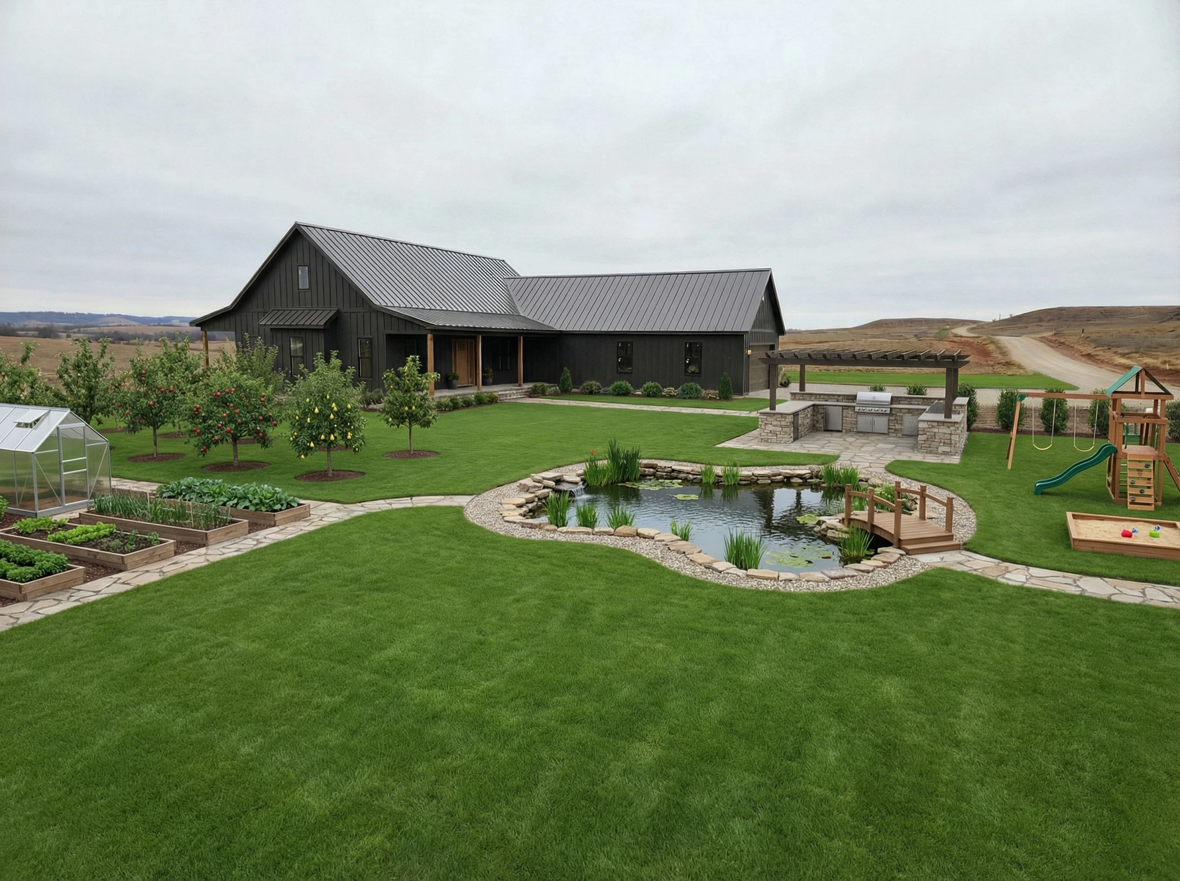 Участок 10 соток после планировки с ИИ