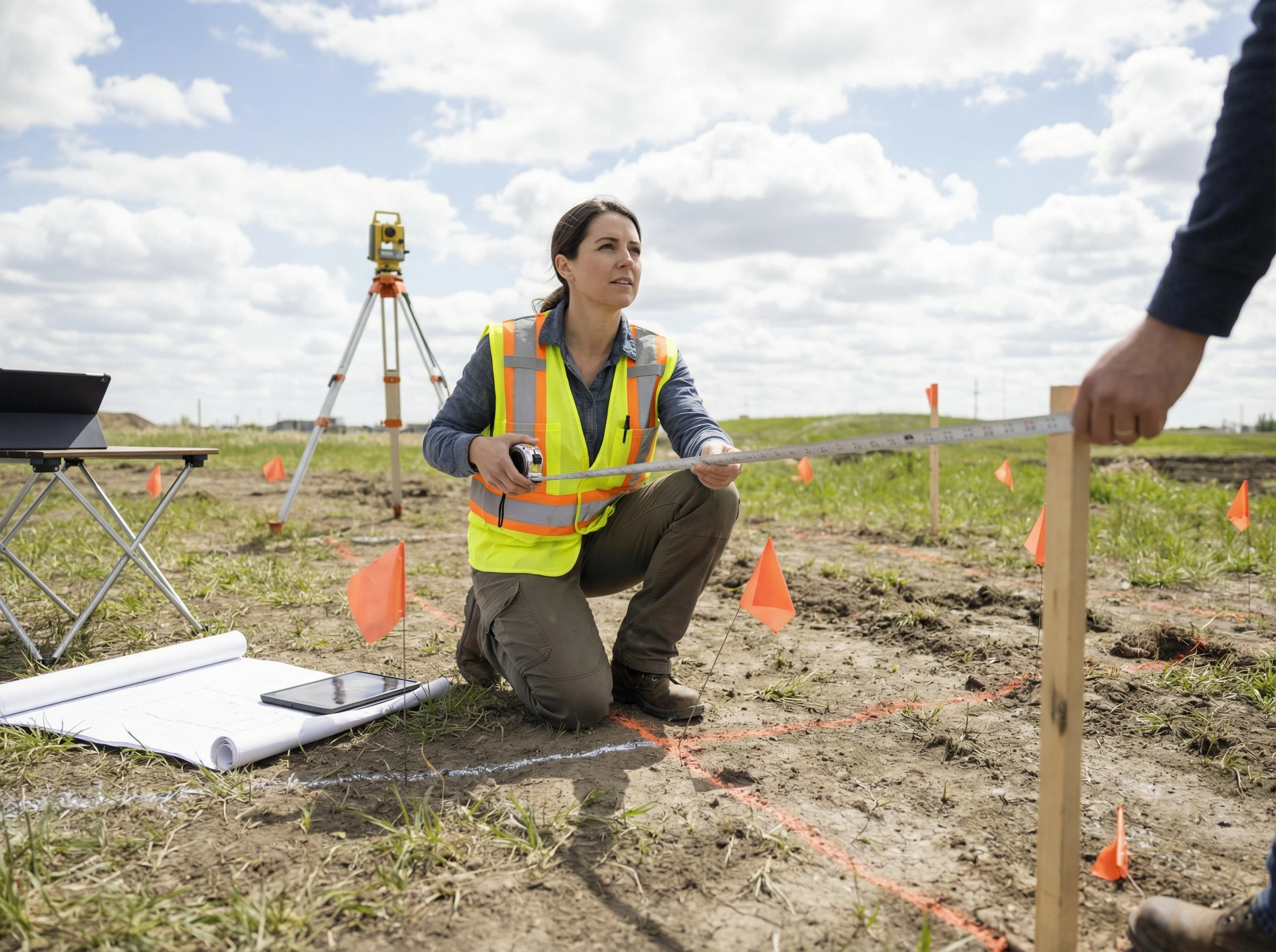 Разметка зон на участке во время проектирования