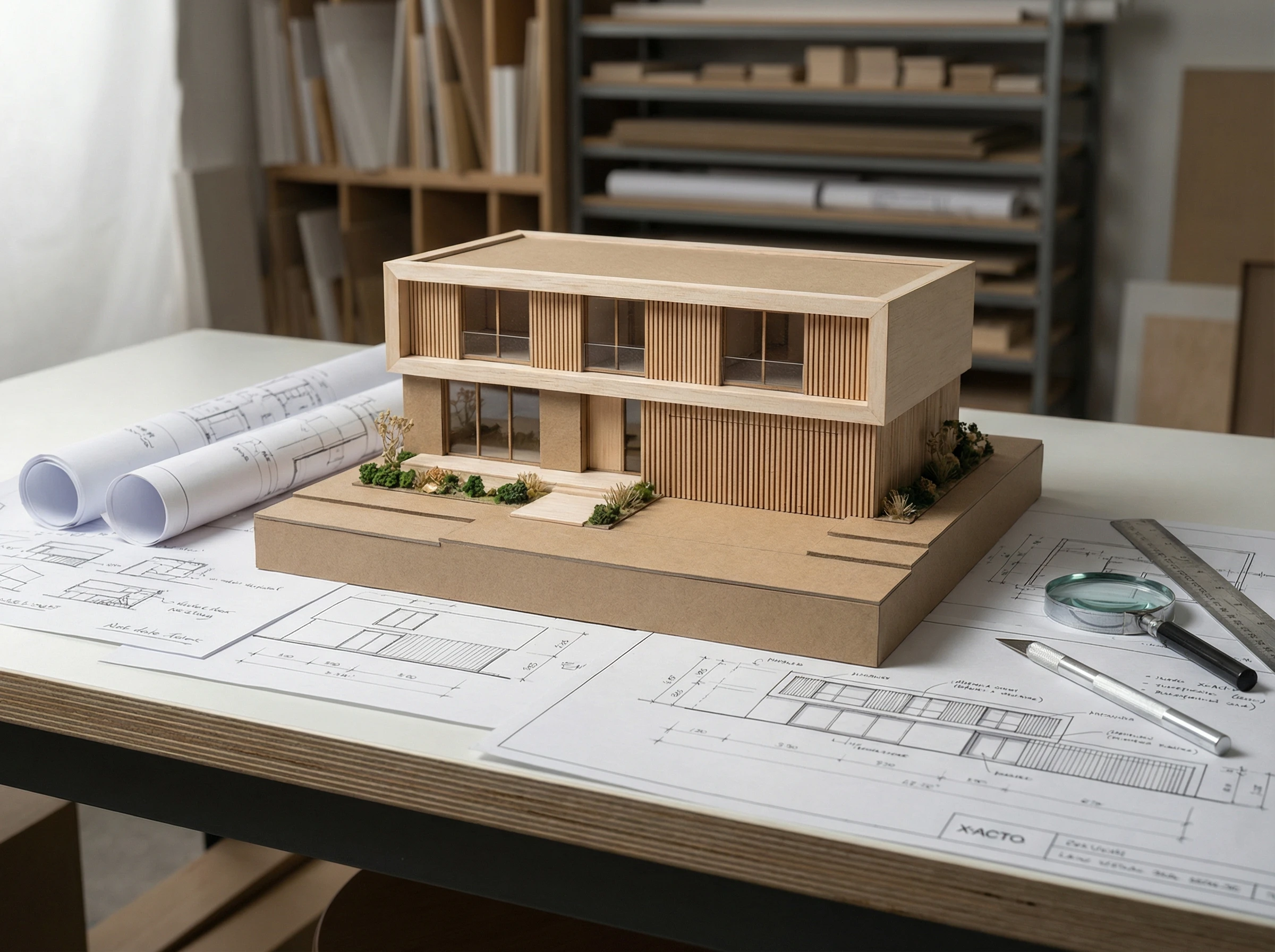 Архитектурный макет проекта фасада дома