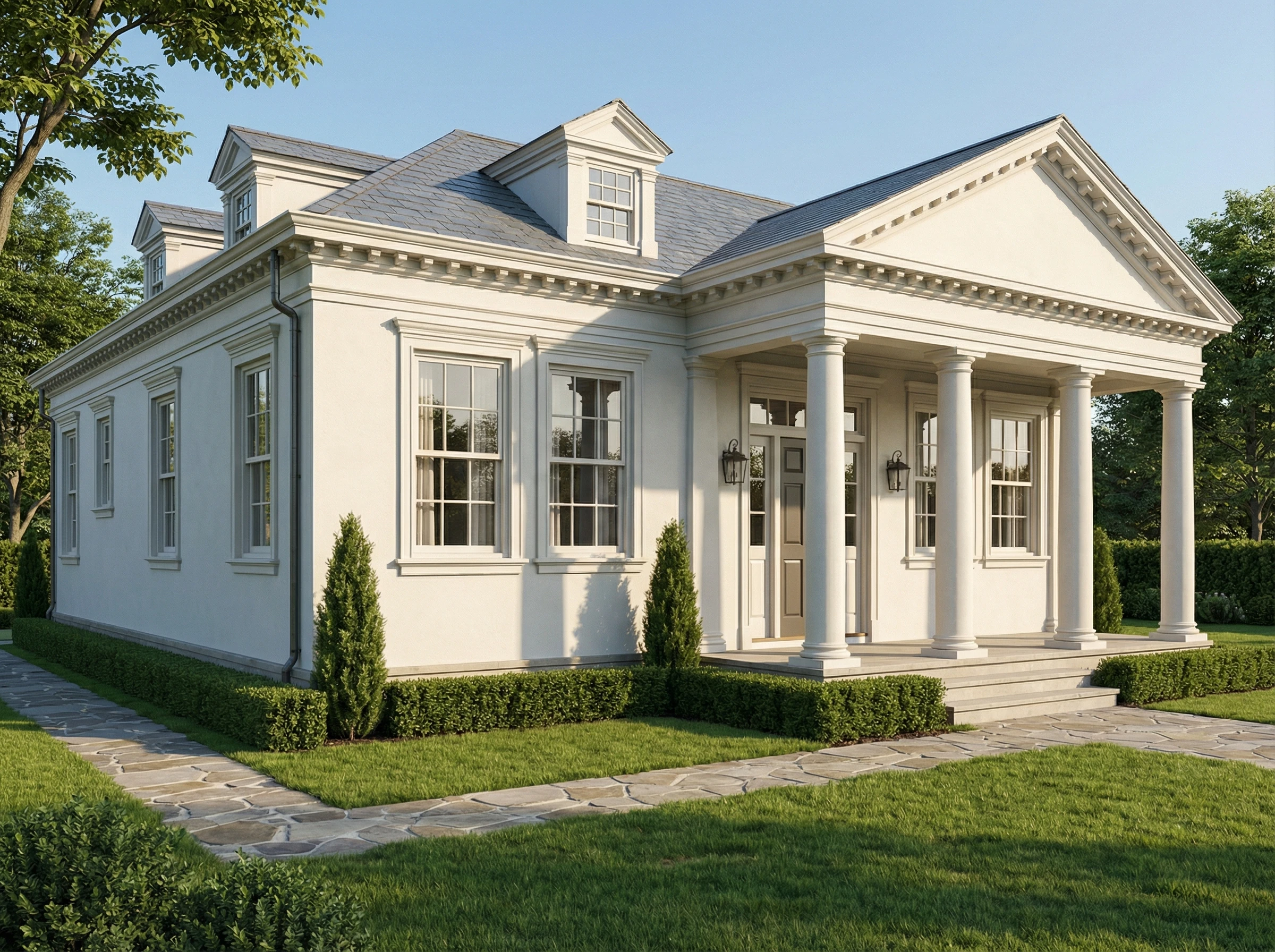 Проект фасада дома — визуализация с ИИ