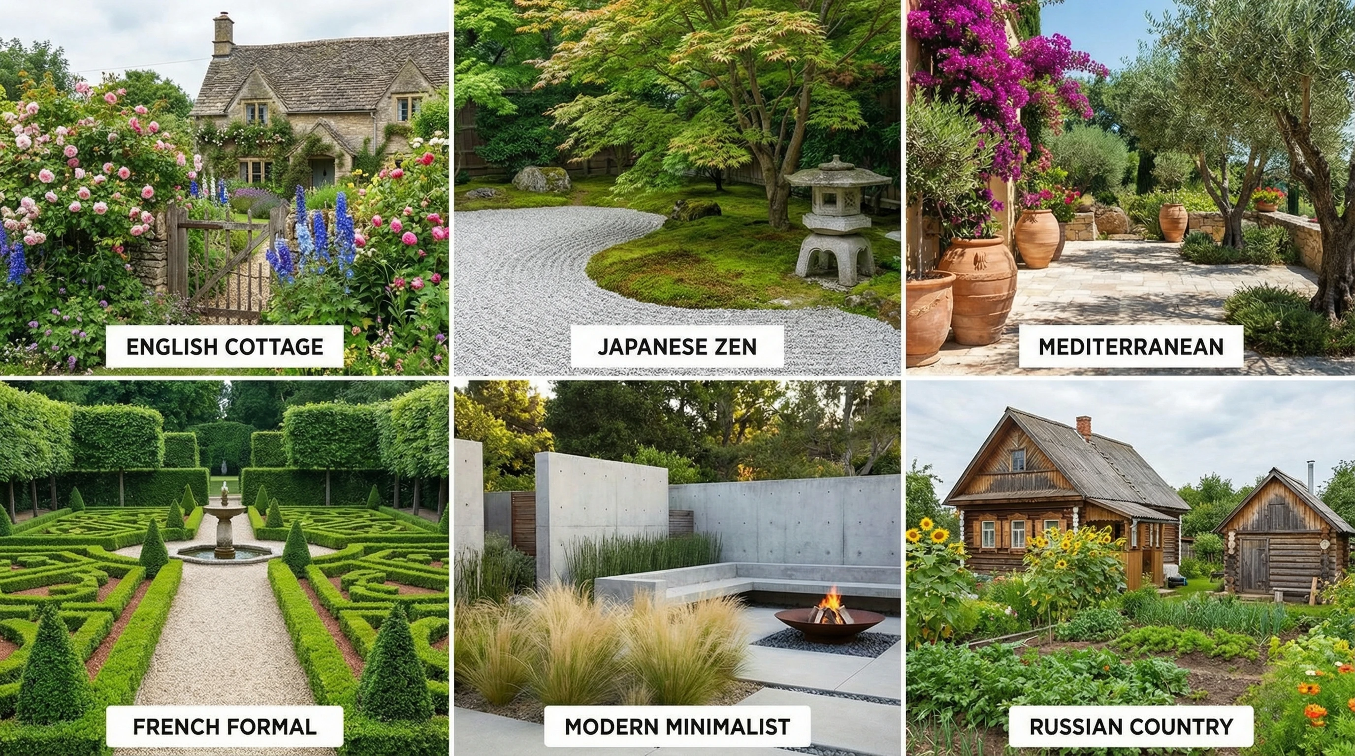 Шесть основных стилей ландшафтного дизайна