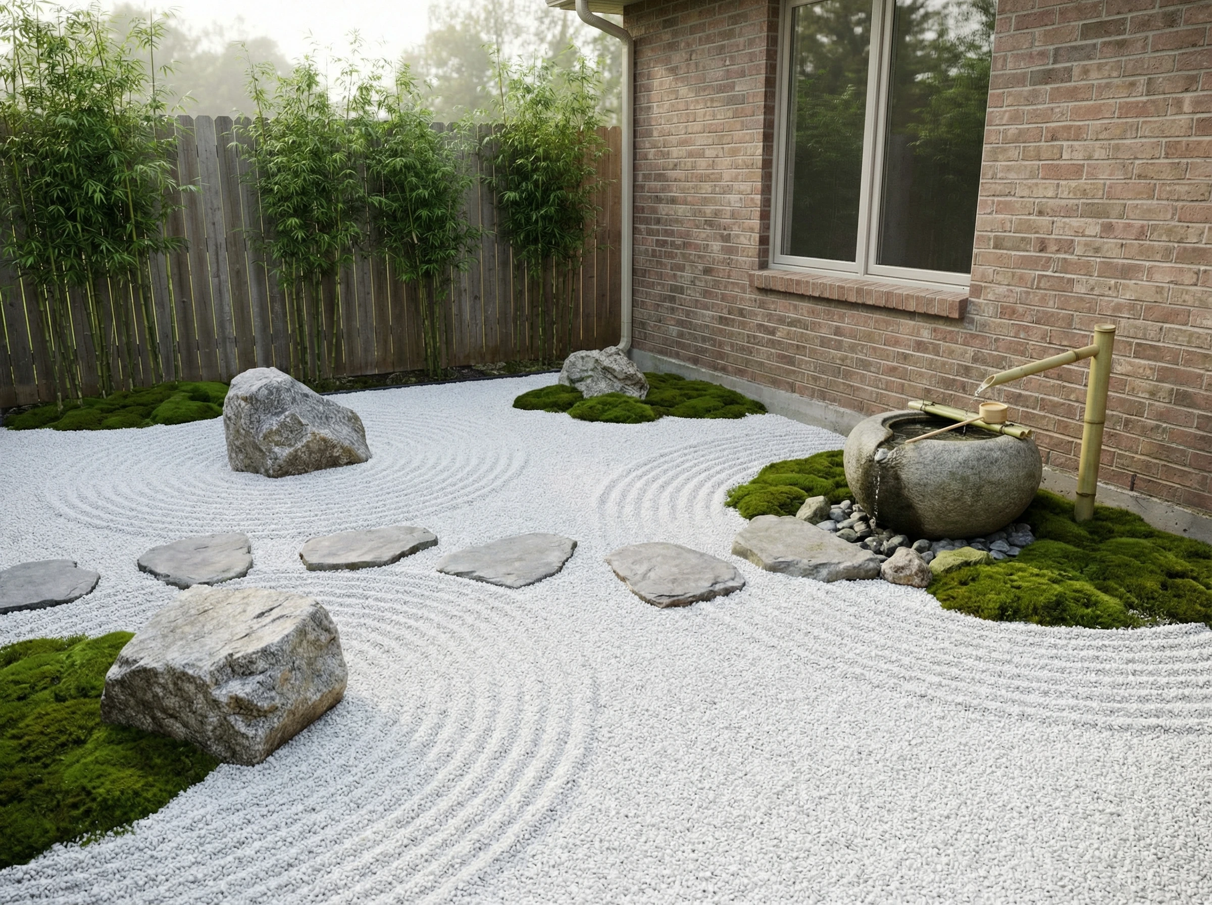 Участок в стиле ландшафтного дизайна от нейросети