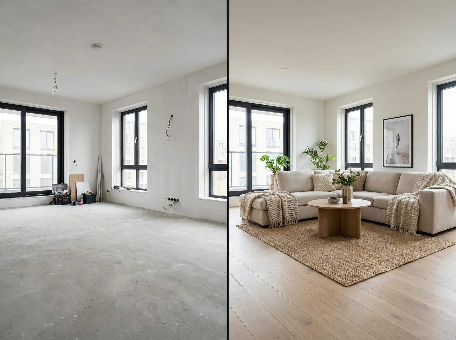 Трансформация интерьера в стиле Сканди — до и после | RoomGPT