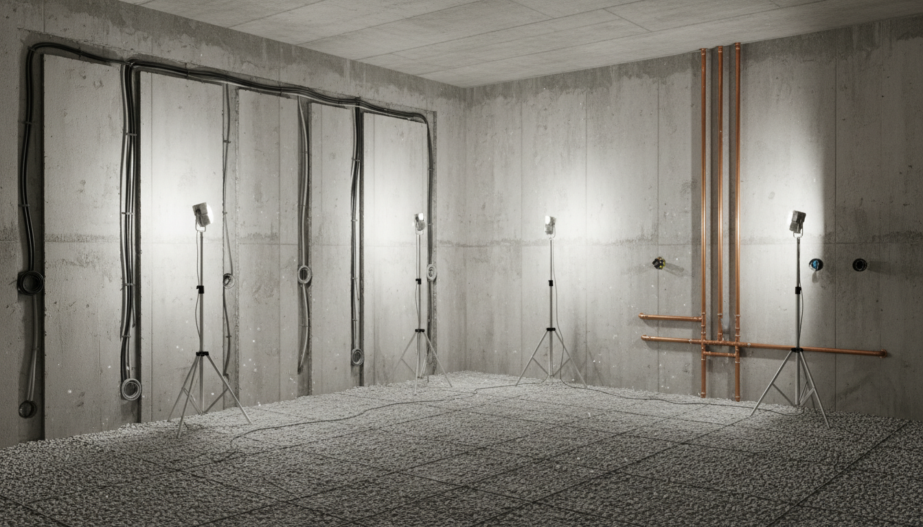 Черновые работы — электропроводка и трубы в стенах