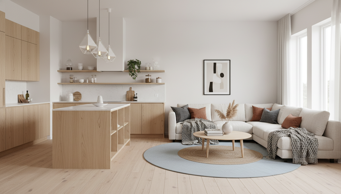 Кухня-гостиная в скандинавском стиле
