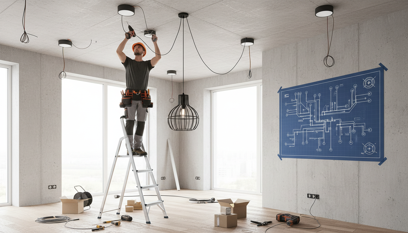 Монтаж освещения в квартире: план электрики и установка светильников