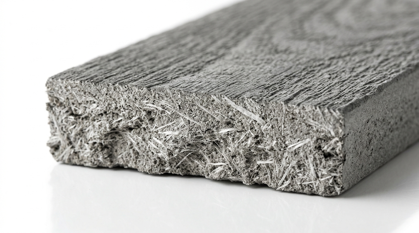 Структура фиброцементной панели в разрезе