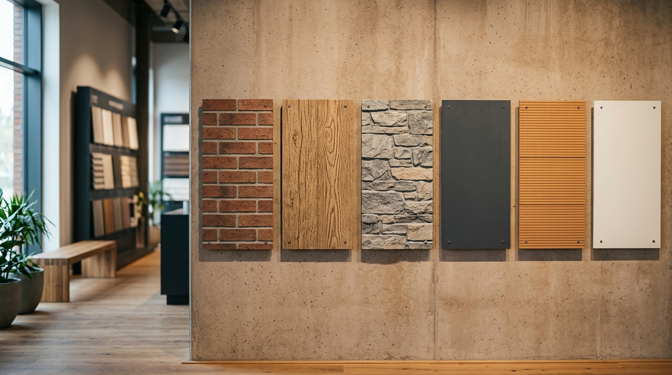 Виды текстур фиброцементных панелей: под кирпич, дерево, камень, гладкие