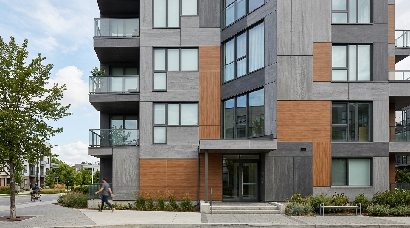 Современный дом с отделкой фасада фиброцементными панелями