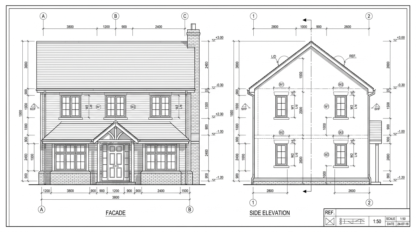 Схема оптимального расположения окон на фасаде частного дома