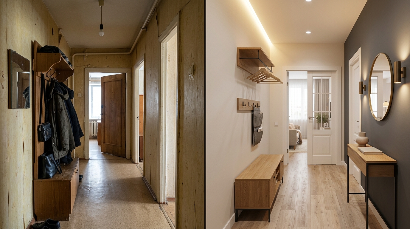 Преображение прихожей — пример визуализации нового дизайна