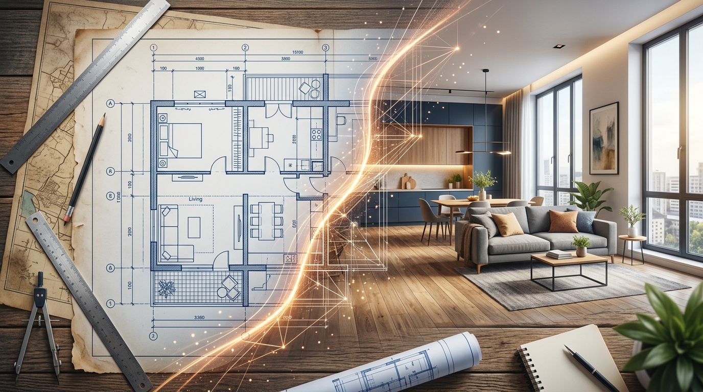 От планировки к визуализации: ИИ превращает чертёж квартиры в реалистичный интерьер