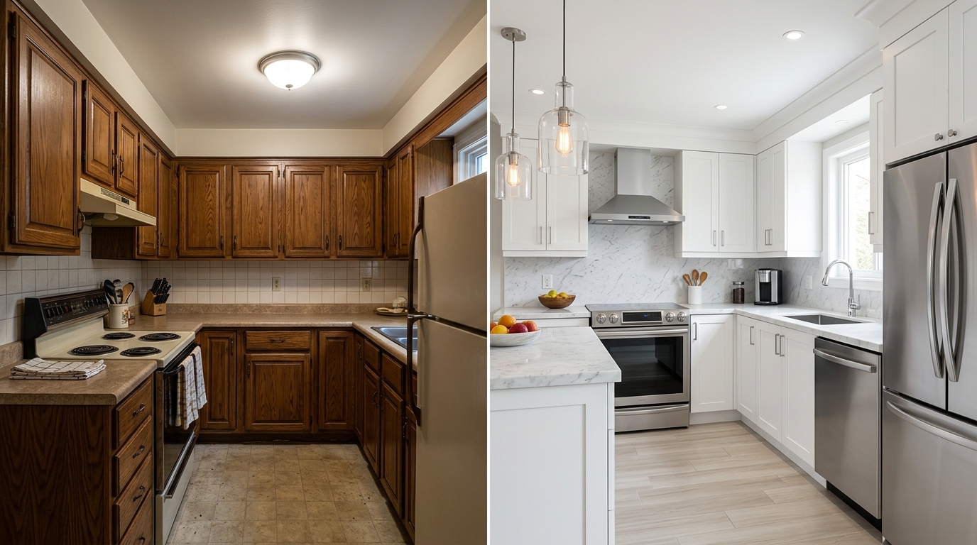 Визуализация ремонта кухни: до и после с помощью ИИ