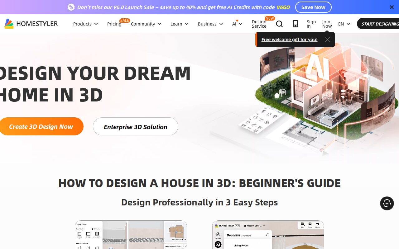 Скриншот Homestyler — онлайн-сервис для 3D-дизайна интерьера