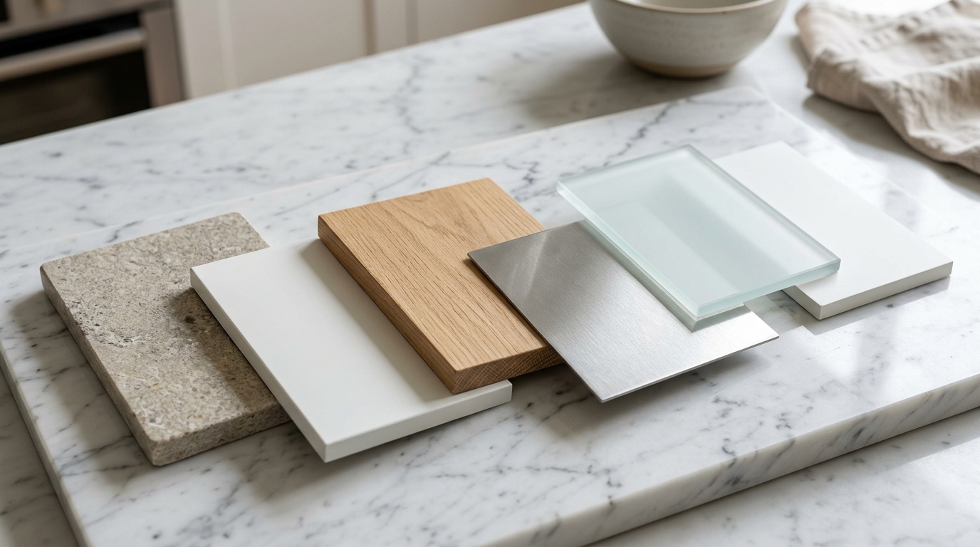 Материалы минималистичной кухни — камень, дерево, металл и матовые поверхности