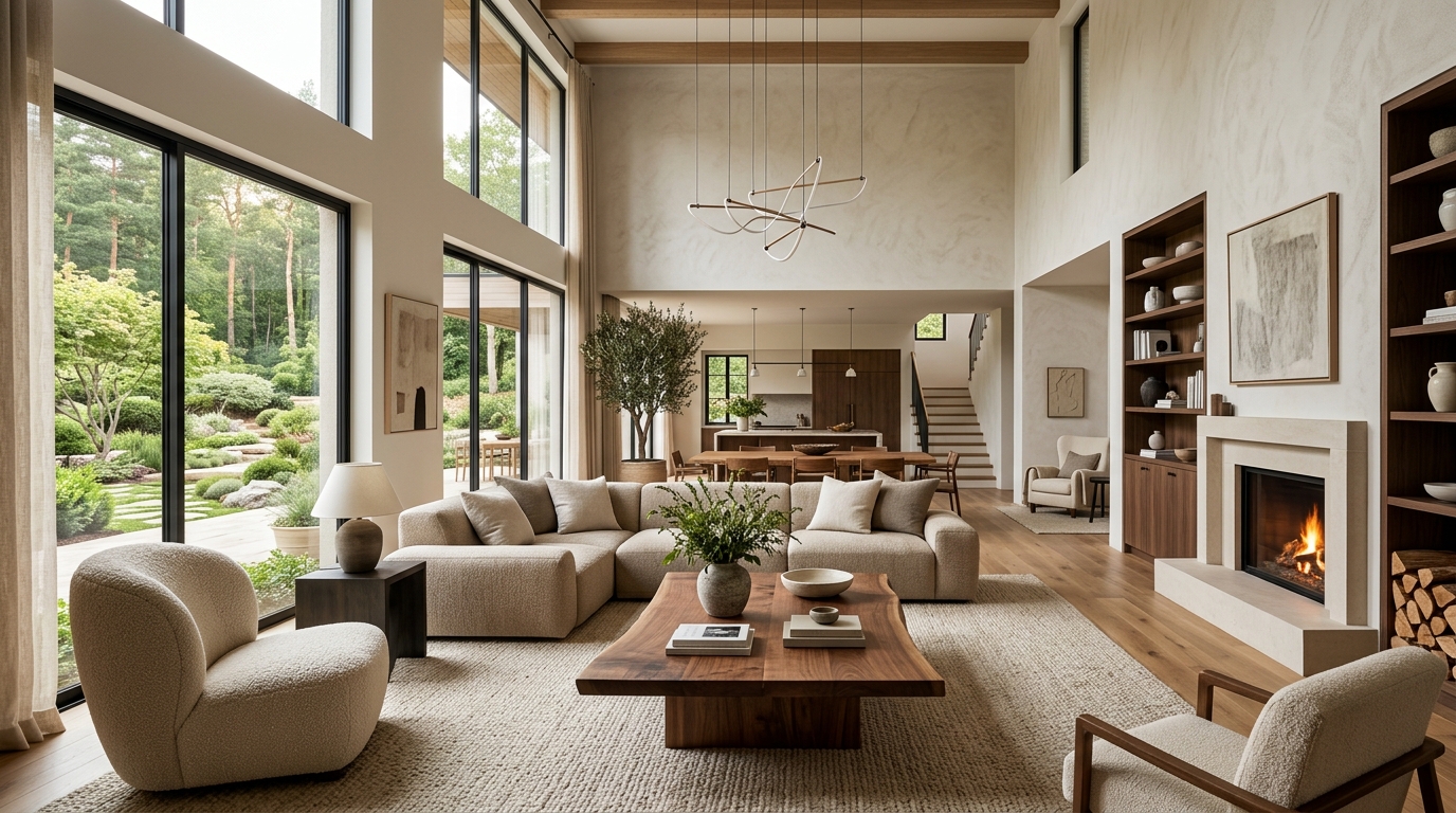 Интерьер гостиной в частном доме: простор и свобода планировки