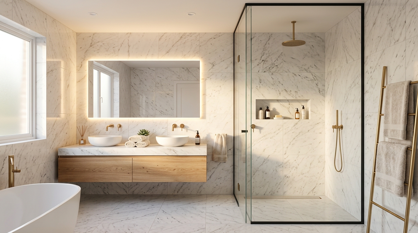 Современная ванная после ремонта