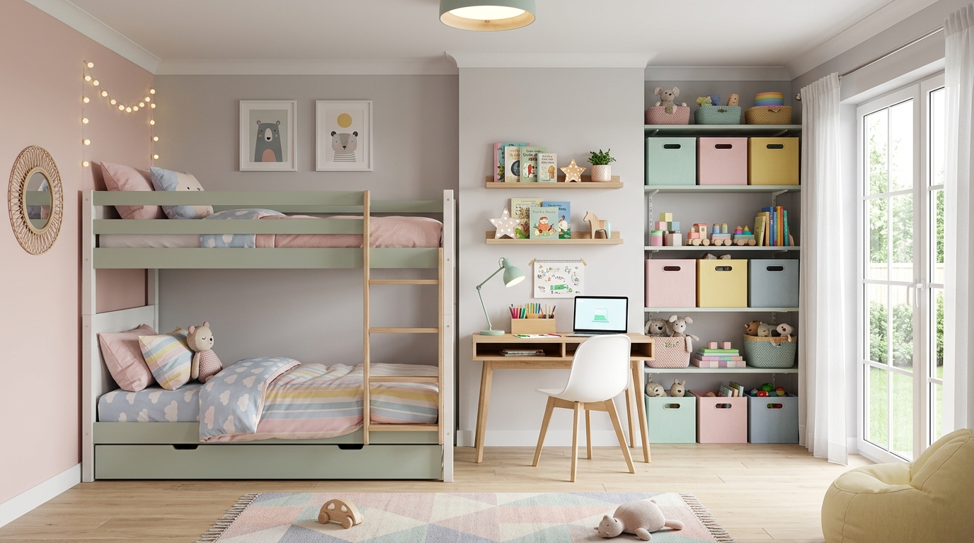 Яркая детская комната после ремонта