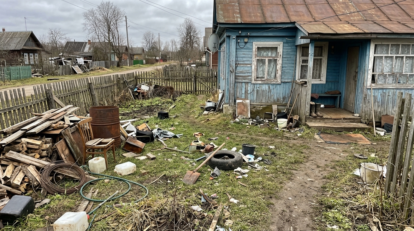 До: обычный двор частного дома без благоустройства