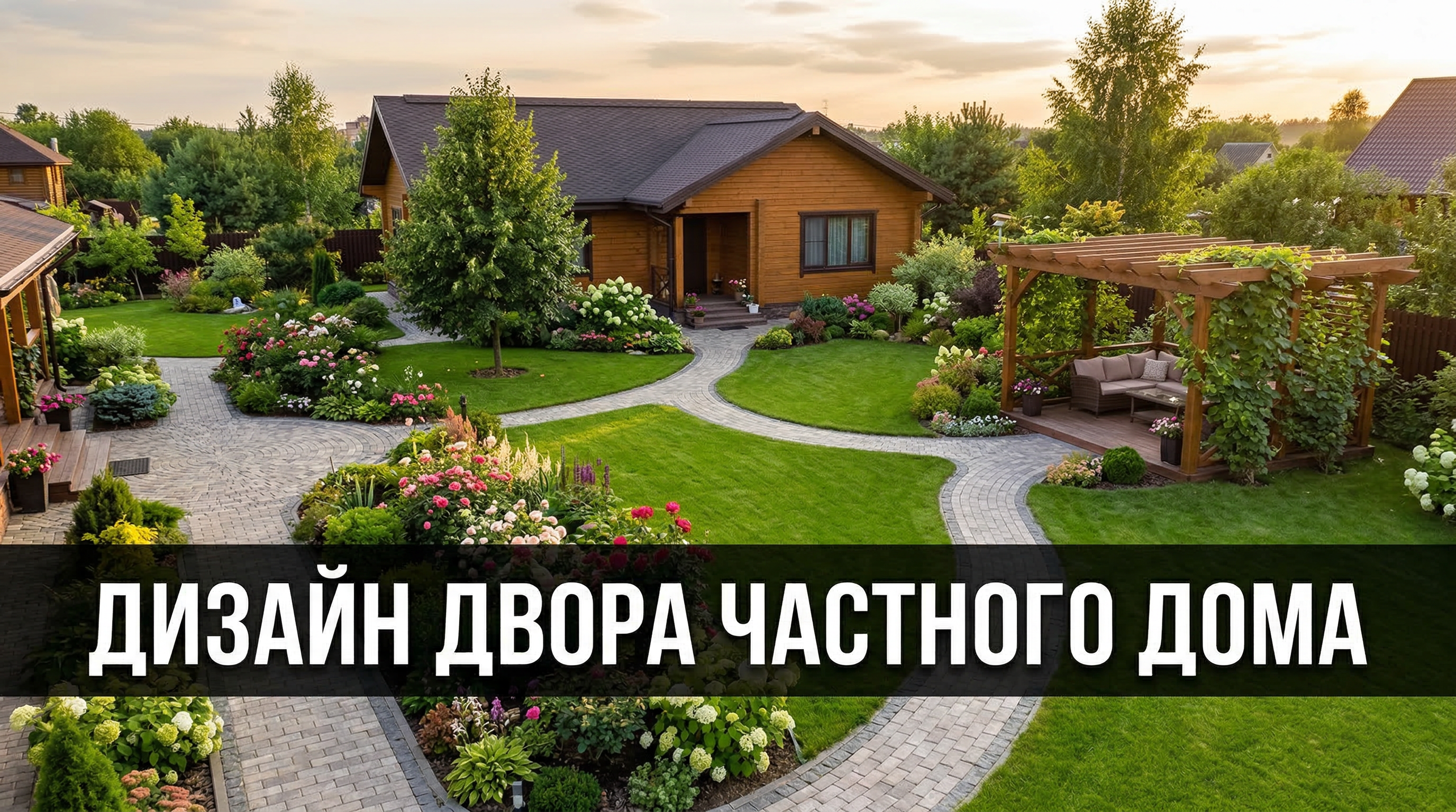 Дизайн двора частного дома: зоны, покрытия и озеленение — блог RoomGPT