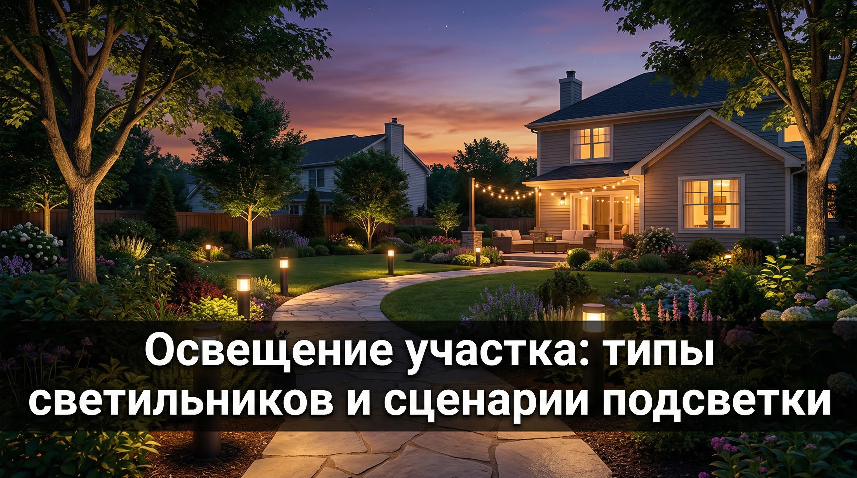 Освещение участка: типы светильников и сценарии подсветки — блог RoomGPT