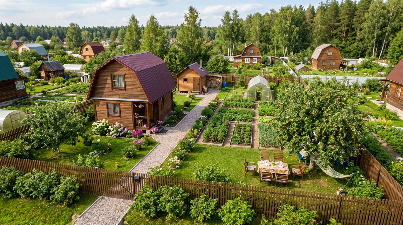 Компактный участок 6 соток с домом, баней и грядками